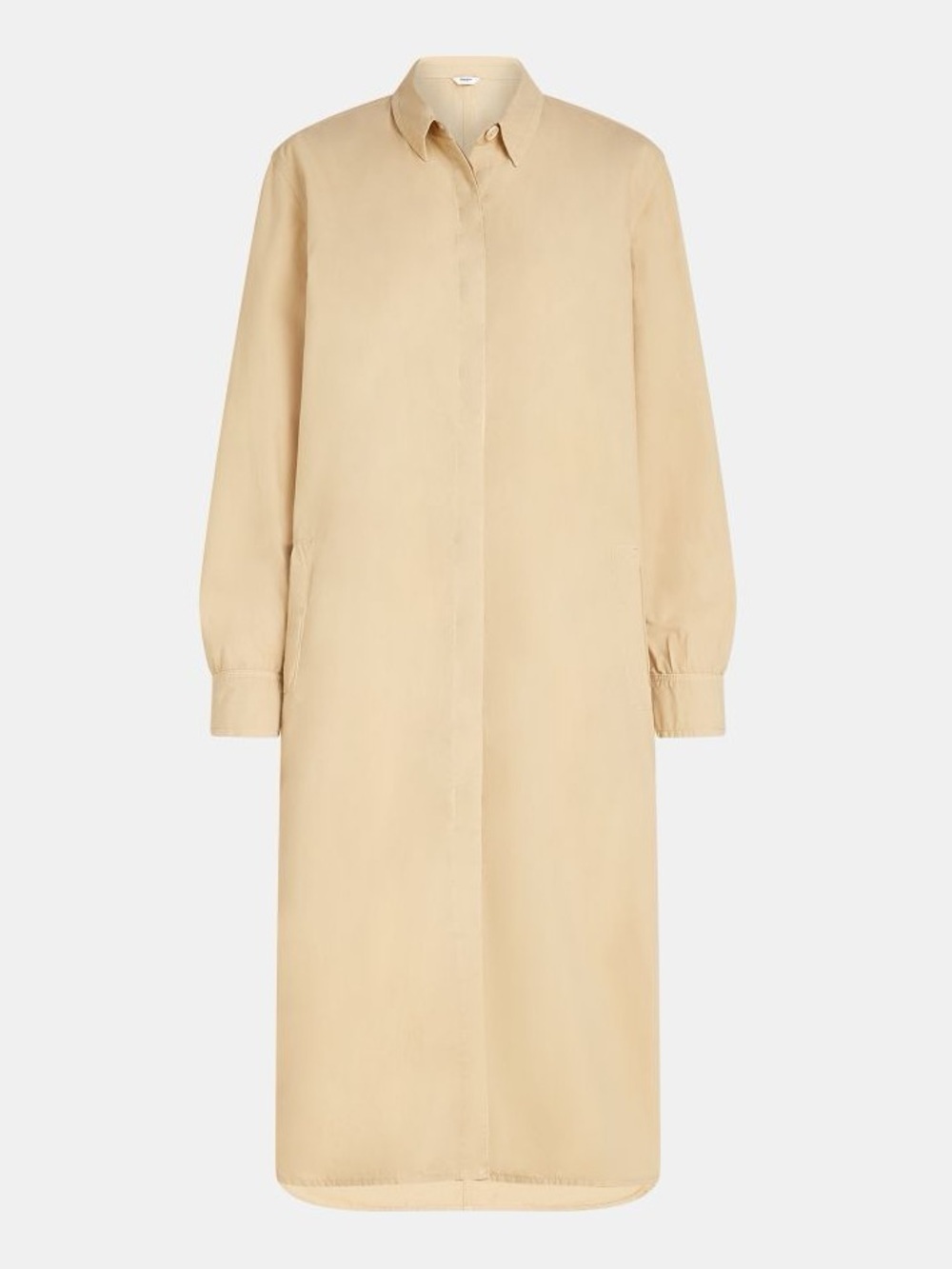 Penn&Ink New York Long Sleeve Collared Shirt Dress Tan